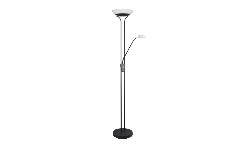 Trio Lighting Trio ORSON vloerlamp | LED | mat zwart met albast | 32,5 x 180 cm | IP20 | 28W,6W | 3200 lm, 1x 600 lm | 3000K | dimbaar