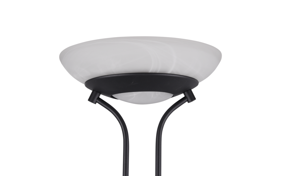Trio Lighting Trio ORSON vloerlamp | LED | mat zwart met albast | 32,5 x 180 cm | IP20 | 28W,6W | 3200 lm, 1x 600 lm | 3000K | dimbaar