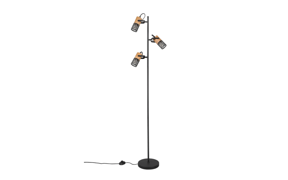 Trio Lighting Trio TOSH vloerlamp | E14 Fitting | mat zwart | Ø 23 cm | IP20 | excl. 3x E14 | max. 15W