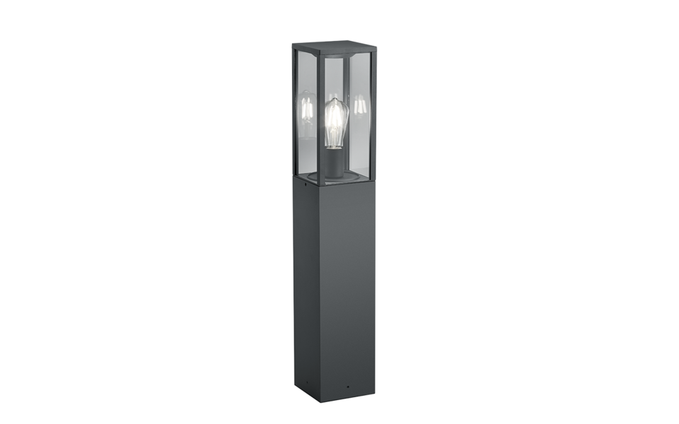 Trio Lighting Trio GARONNE vloerlamp | E27 Fitting | antraciet met transparant | 14 x 14 cm | IP44 | excl. 1x E27 | max. 60W