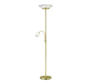 Trio Lighting Trio GERRY vloerlamp | E27 Fitting | messing mat met wit | Ø 34 cm | IP20 | excl. 2x E27 | max. 18W