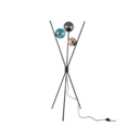 Trio Lighting Trio LANCE vloerlamp | E14 Fitting | mat zwart met amber met turquoise met rookkleur | Ø 60 cm | IP20 | excl. 3x E14 | max. 28W