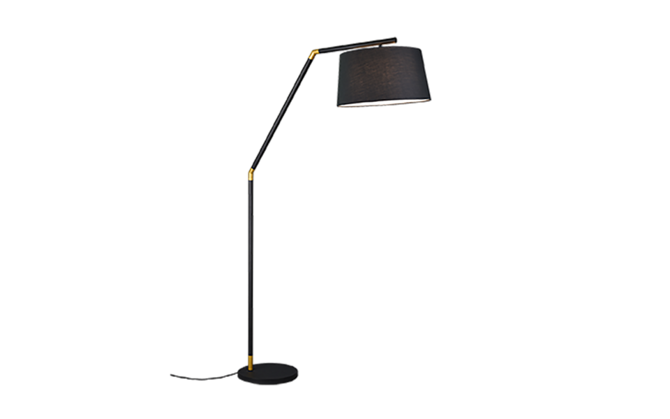Trio Lighting Trio TRACY vloerlamp | E27 Fitting | mat zwart met zwart | 40 x 175 cm | IP20 | excl. 1x E27 | max. 60W