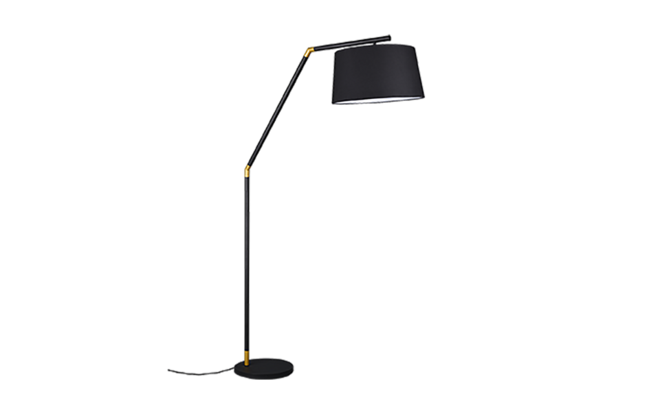 Trio Lighting Trio TRACY vloerlamp | E27 Fitting | mat zwart met zwart | 40 x 175 cm | IP20 | excl. 1x E27 | max. 60W