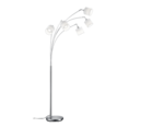Trio Lighting Trio TOMMY vloerlamp | E14 Fitting | nikkel mat met wit | 30 x 200 cm | IP20 | excl. 5x E14 | max. 28W