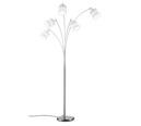 Trio Lighting Trio TOMMY vloerlamp | E14 Fitting | nikkel mat met wit | 30 x 200 cm | IP20 | excl. 5x E14 | max. 28W