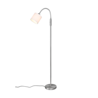 Trio TOMMY vloerlamp | nikkel mat/wit | IP20 | E14 | Ø 20 cm