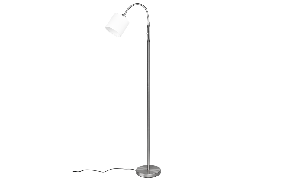 Trio Lighting Trio TOMMY vloerlamp | E14 Fitting | nikkel mat met wit | Ø 20 cm | IP20 | excl. 1x E14 | max. 40W