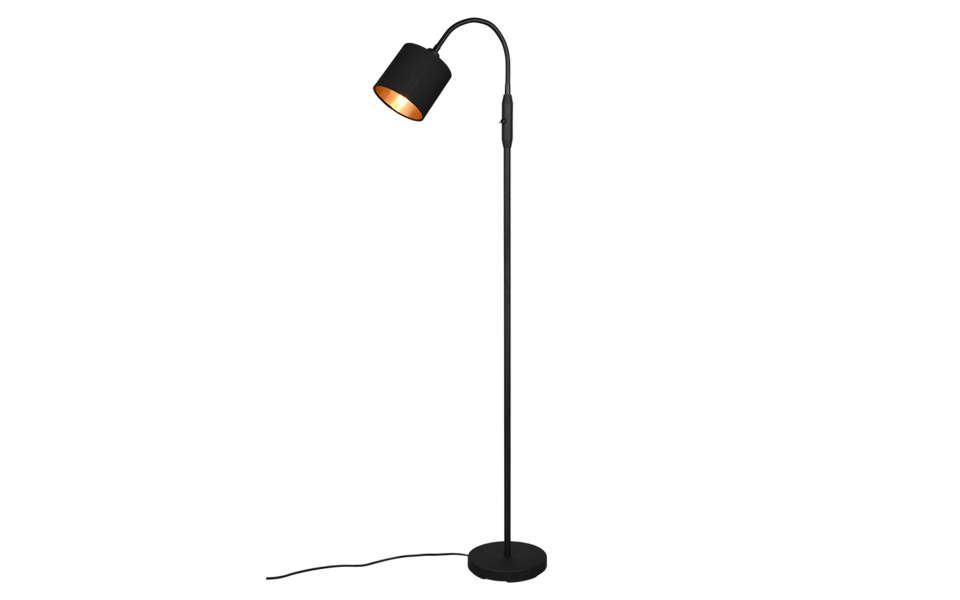 Trio Lighting Trio TOMMY vloerlamp | E14 Fitting | mat zwart met goudkleurig | Ø 20 cm | IP20 | excl. 1x E14 | max. 40W