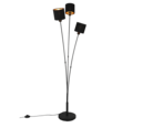 Trio Lighting Trio TOMMY vloerlamp | E14 Fitting | mat zwart met goudkleurig | 41 x 42 cm | IP20 | excl. 3x E14 | max. 40W