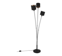 Trio Lighting Trio TOMMY vloerlamp | E14 Fitting | mat zwart met goudkleurig | 41 x 42 cm | IP20 | excl. 3x E14 | max. 40W