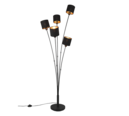 Trio Lighting Trio TOMMY vloerlamp | E14 Fitting | mat zwart met goudkleurig | 48 x 45,5 cm | IP20 | excl. 5x E14 | max. 40W