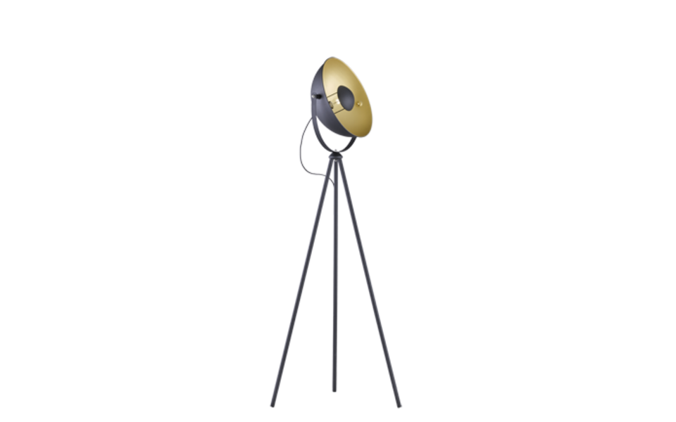 Trio Lighting Trio CHEWY vloerlamp | E27 Fitting | zwart met goud | Ø 40 cm | IP20 | excl. 1x E27 | max. 60W