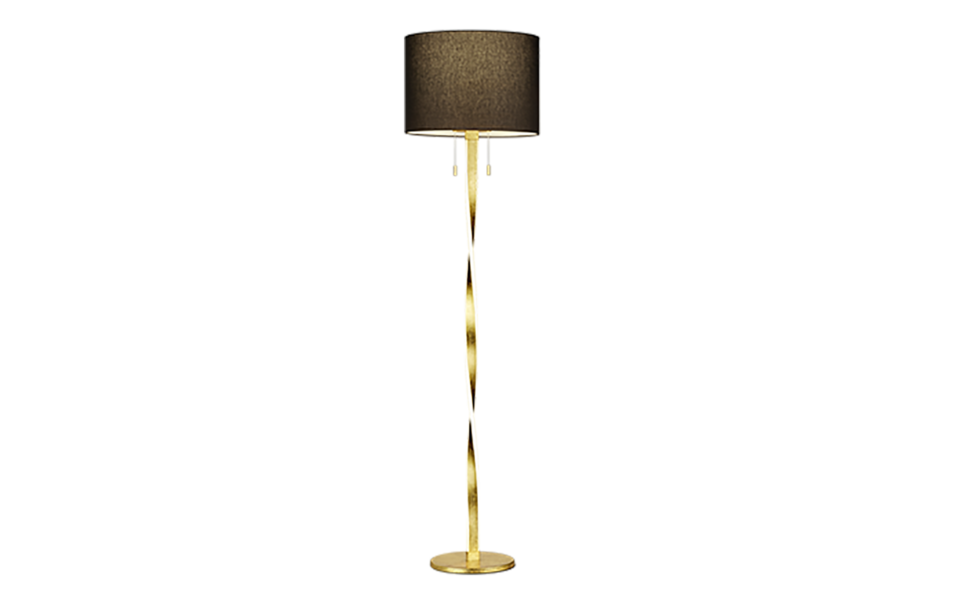 Trio Lighting Trio NANDOR vloerlamp | LED | goudkleurig met zwart | Ø 40 cm | IP20 | 2x 7W | 700 lm | 3000K