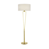 Trio PARIS II vloerlamp | messing mat/wit | IP20 | E27 Fitting