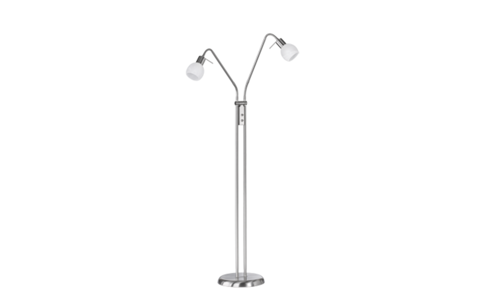 Trio Lighting Trio ANTIBES vloerlamp | E14 Fitting | nikkel mat met albast | 55 x 25 cm | IP20 | excl. 2x E14 | max. 28W