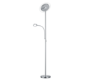 Trio Lighting Trio ACKBAR vloerlamp | LED | nikkel mat met transparant | 31 x 182,5 cm | IP20 | 18W,4W | 2000 lm, 1x 350 lm | 3000K | niet dimbaar