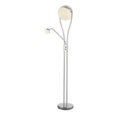 Trio Lighting Trio CHRIS vloerlamp | LED | chroom | 30 x 180 cm | IP20 | 18W,3,8W | 2000 lm, 1x 350 lm | 3000K | dimbaar