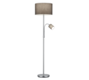 Trio Lighting Trio HOTEL vloerlamp | E27 Fitting | nikkel mat met grijs | Ø 40 cm | IP20 | excl. 1x E27 | max. 60W