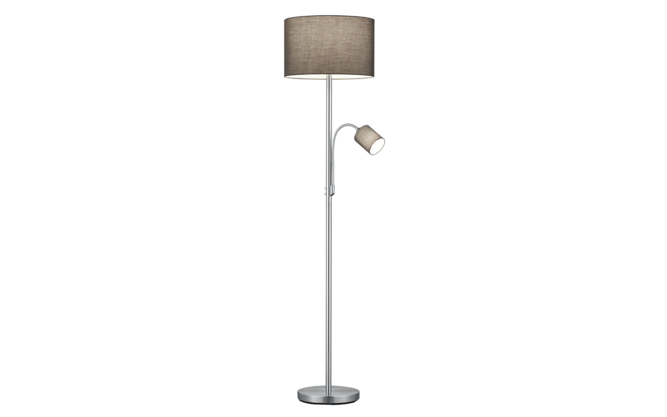 Trio Lighting Trio HOTEL vloerlamp | E27 Fitting | nikkel mat met grijs | Ø 40 cm | IP20 | excl. 1x E27 | max. 60W Trio Lighting Trio HOTEL vloerlamp | E27 Fitting | nikkel mat met grijs | Ø 40 cm | IP20 | excl. 1x E27 | max. 60W