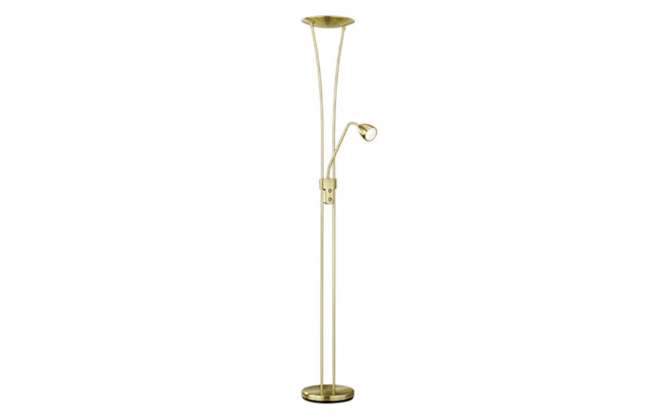Trio Lighting Trio ARIZONA vloerlamp | LED | messing mat | 25,5 x 180 cm | IP20 | 19W,5W | 2200 lm, 1x 500 lm | 3000K | dimbaar