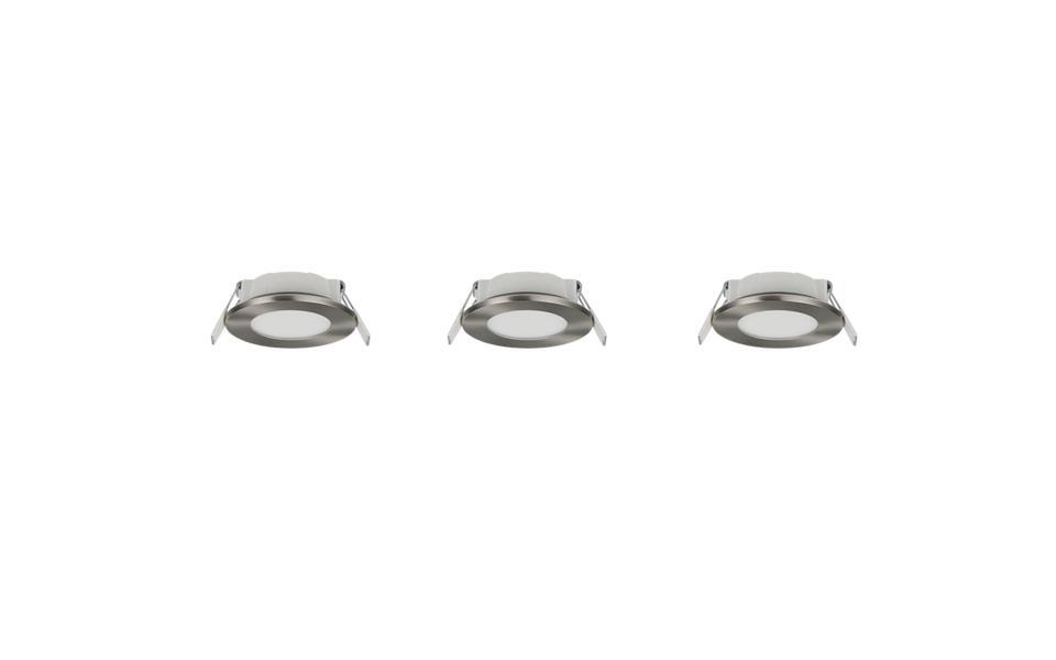 Trio Lighting Trio HIMAL inbouwspot | LED | nikkel mat | Ø 8,5 cm | IP65 | 3x 3,5W | 450 lm | 2700+4000K