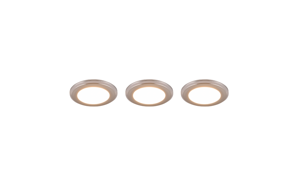 Trio Lighting Trio ARGUS inbouwspot | LED | chroom | Ø 8,2 cm | IP20 | 4W,1W | 350 lm, 3x lm | 3000K | dimbaar Trio Lighting Trio ARGUS inbouwspot | LED | chroom | Ø 8,2 cm | IP20 | 4W,1W | 350 lm, 3x lm | 3000K | dimbaar