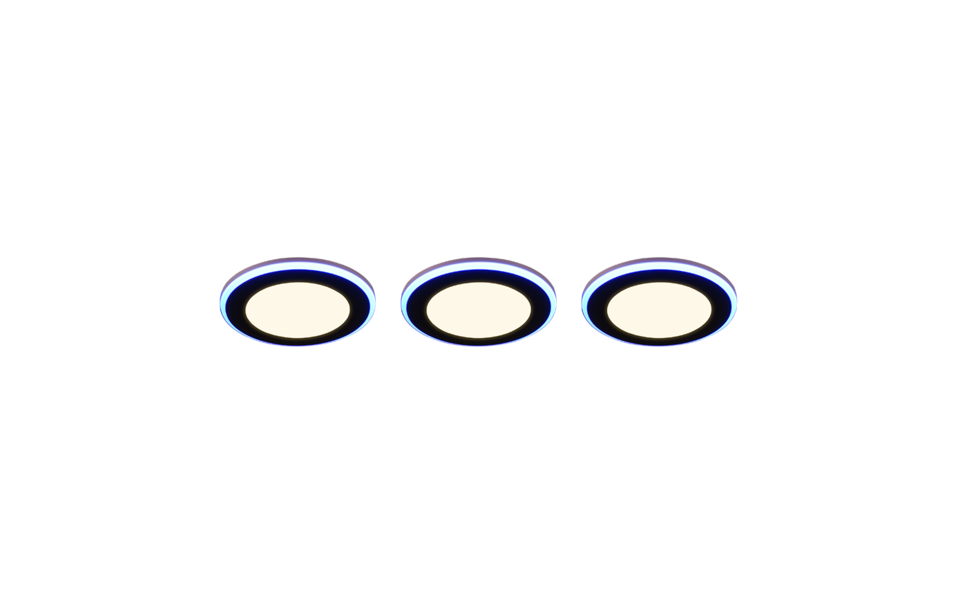 Trio Lighting Trio ARGUS inbouwspot | LED | mat zwart | Ø 8,2 cm | IP20 | 4W,1W | 350 lm, 3x lm | 3000K | dimbaar