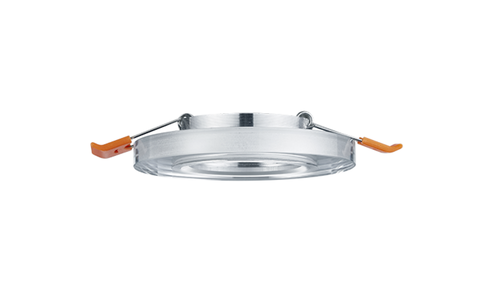 Trio Lighting Trio PIRIN inbouwspot | GU10 Fitting | chroom met transparant | Ø 9 cm | IP20 | excl. 1x GU10 | max. 10W