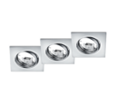 Trio Lighting Trio JURA inbouwspot | GU10 Fitting | chroom | 8 x 8 cm | IP20 | excl. 3x GU10 | max. 15W
