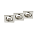 Trio Lighting Trio JURA inbouwspot | GU10 Fitting | nikkel mat | 8 x 8 cm | IP20 | excl. 3x GU10 | max. 15W