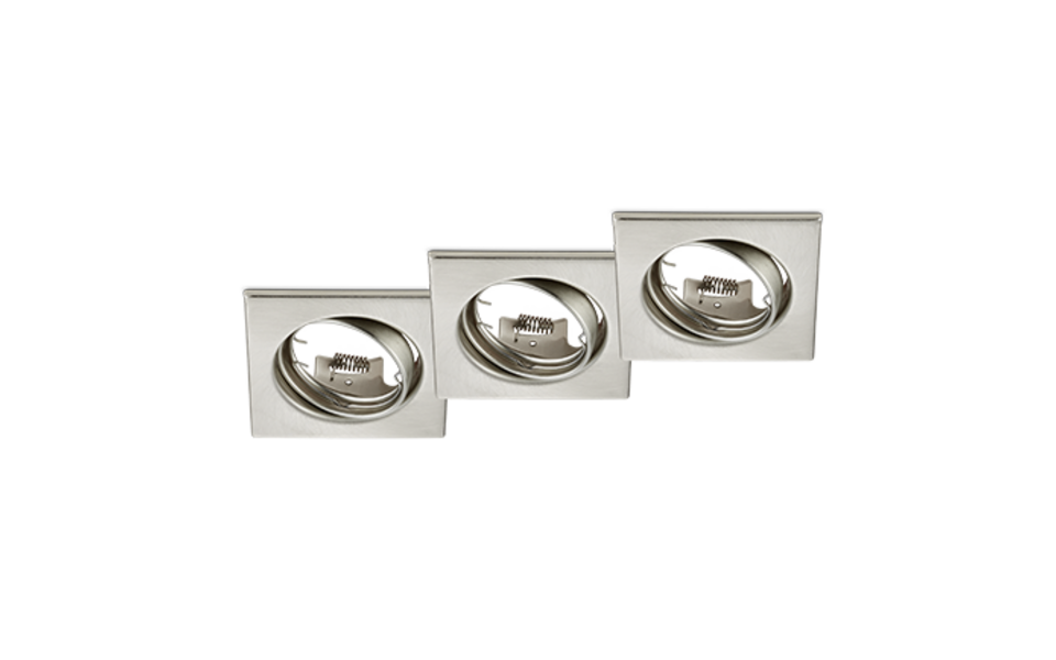 Trio Lighting Trio JURA inbouwspot | GU10 Fitting | nikkel mat | 8 x 8 cm | IP20 | excl. 3x GU10 | max. 15W Trio Lighting Trio JURA inbouwspot | GU10 Fitting | nikkel mat | 8 x 8 cm | IP20 | excl. 3x GU10 | max. 15W