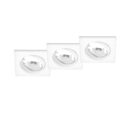 Trio Lighting Trio JURA inbouwspot | GU10 Fitting | wit mat | 8 x 8 cm | IP20 | excl. 3x GU10 | max. 15W