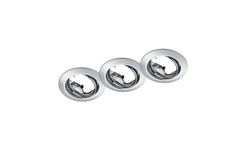 Trio Lighting Trio JURA inbouwspot | GU10 Fitting | chroom | Ø 8,3 cm | IP20 | excl. 3x GU10 | max. 15W Trio Lighting Trio JURA inbouwspot | GU10 Fitting | chroom | Ø 8,3 cm | IP20 | excl. 3x GU10 | max. 15W