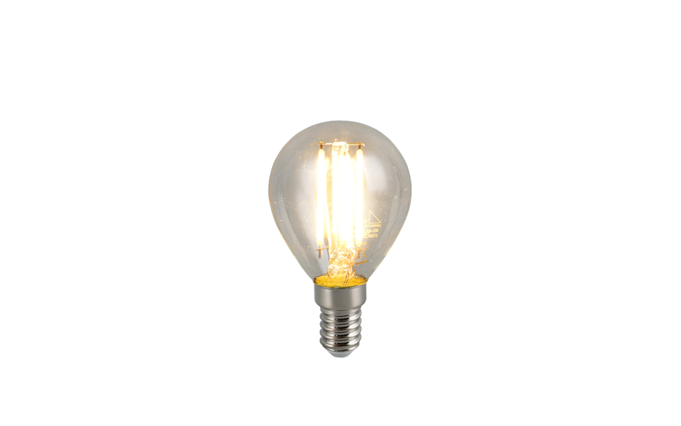 Trio Lighting Trio E14 FILAMENT LED lamp | E14 Fitting | transparant | Ø 4,5 cm | IP20 | 1x 4W | 470 lm | 2700K | niet dimbaar