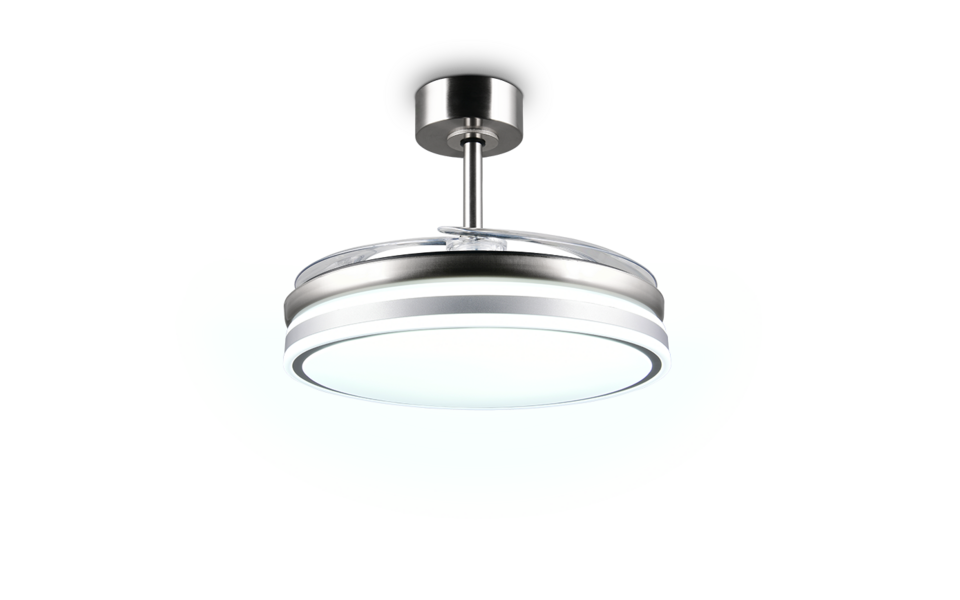 Trio Lighting Trio VOLDA VENTILATOR plafondlamp | LED | nikkel mat met wit | Ø 106 cm | IP20 | 1x 30W | 3500 lm | 2700-6500K | dimbaar