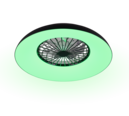 Trio Lighting Trio SVAERHOLT VENTILATOR plafondlamp | LED | SMD,LED Fitting | zwart | Ø 60 cm | IP20 | 34W,4W | 4500 lm, 1x lm | 2700-6500K | dimbaar