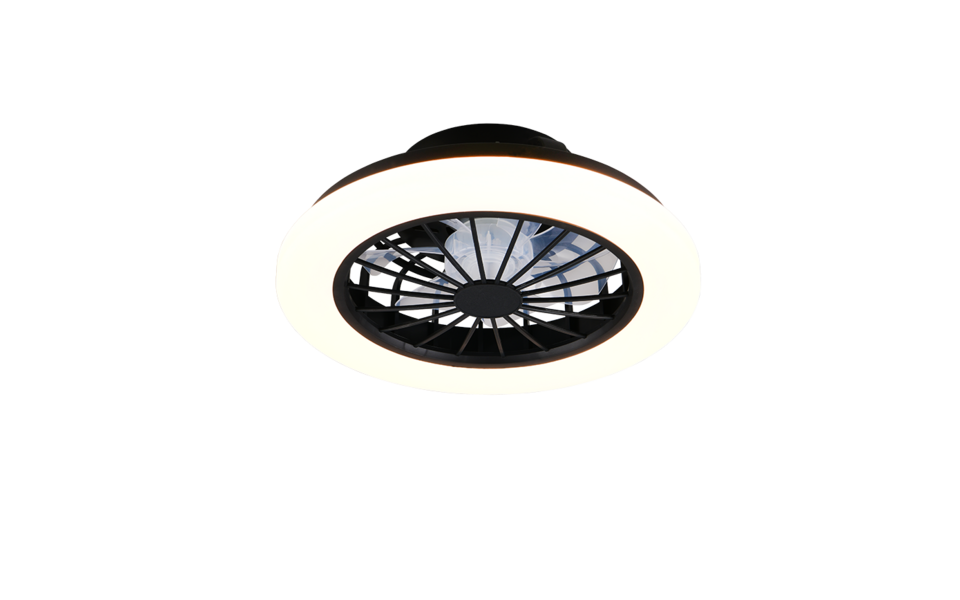 Trio Lighting Trio ROTSUND VENTILATOR plafondlamp | LED | mat zwart met wit | Ø 38 cm | IP20 | 1x 22W | 3000 lm | 2700-6500K | dimbaar