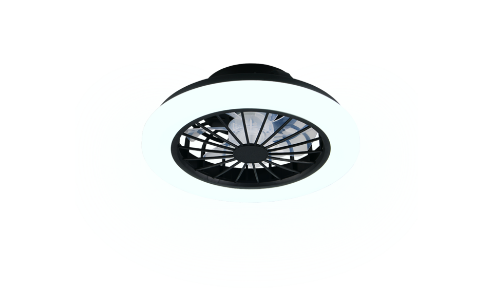Trio Lighting Trio ROTSUND VENTILATOR plafondlamp | LED | mat zwart met wit | Ø 38 cm | IP20 | 1x 22W | 3000 lm | 2700-6500K | dimbaar