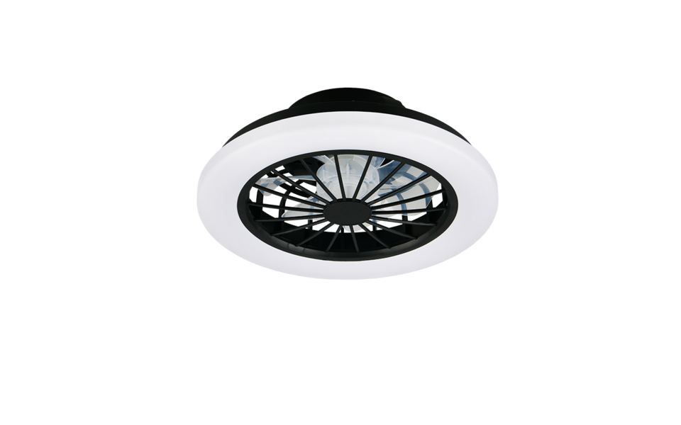 Trio Lighting Trio ROTSUND VENTILATOR plafondlamp | LED | mat zwart met wit | Ø 38 cm | IP20 | 1x 22W | 3000 lm | 2700-6500K | dimbaar