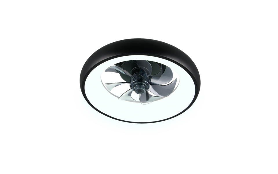 Trio Lighting Trio MUONIO LED ceiling fan light | 1x 25W 2700 lm 2700-6500K | black | Ø 40 cm | IP20 | 13 cm