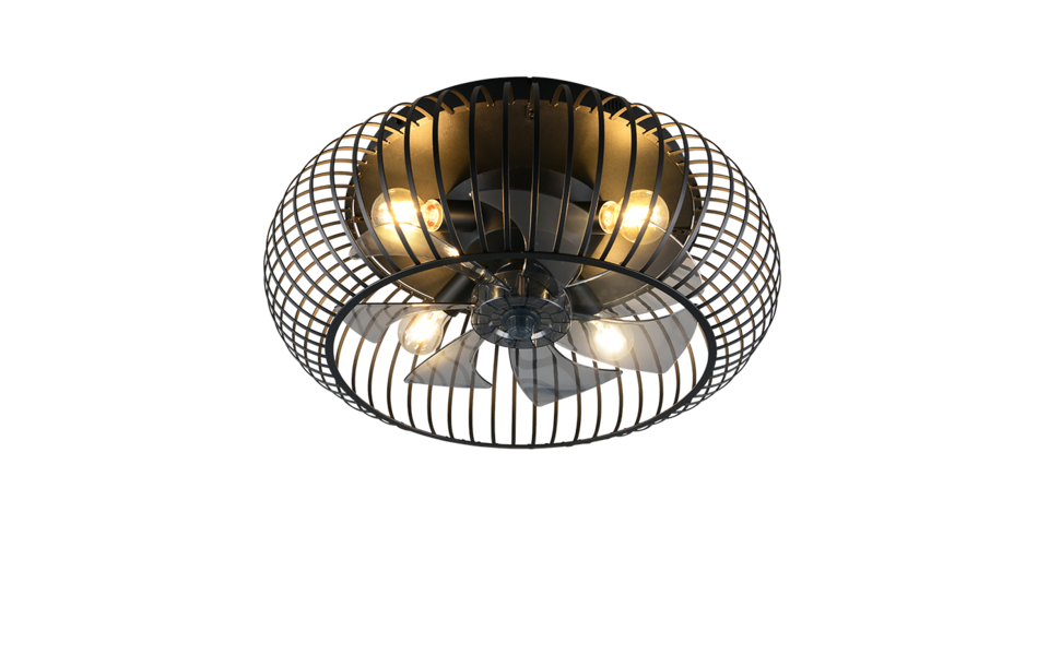 Trio Lighting Trio JOHANNA ceiling fan light | 3x E27 max 40W | black | Ø 60 cm | IP20 | 19 cm
