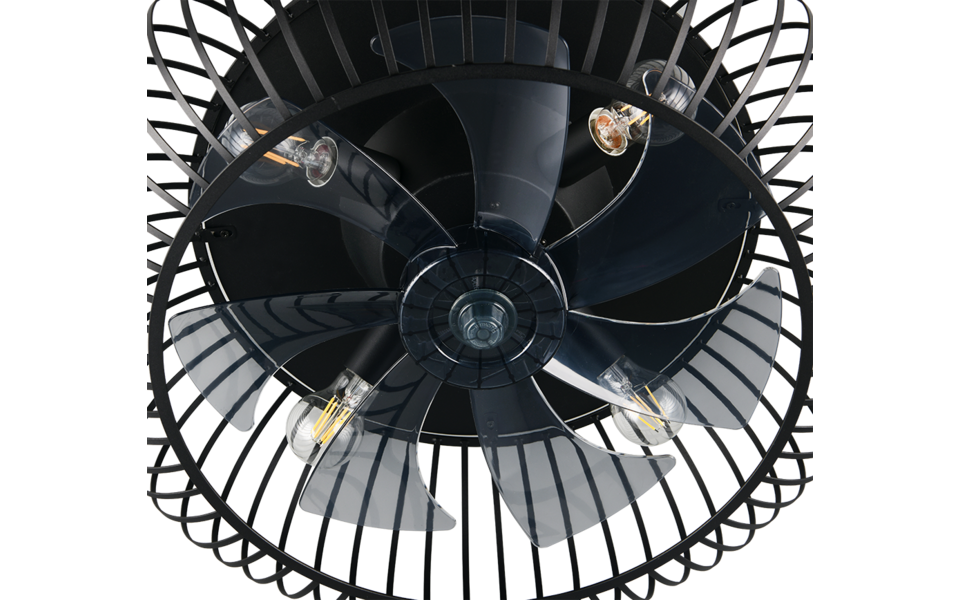 Trio Lighting Trio JOHANNA ceiling fan light | 3x E27 max 40W | black | Ø 60 cm | IP20 | 19 cm