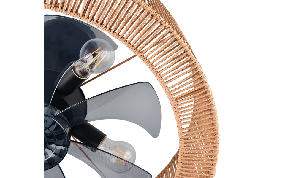 Trio Lighting Trio SMILLUM VENTILATOR plafondlamp | E27 Fitting | natuurlijke afwerking | Ø 61 cm | IP20 | excl. 4x E27 | max. 10W Trio Lighting Trio SMILLUM VENTILATOR plafondlamp | E27 Fitting | natuurlijke afwerking | Ø 61 cm | IP20 | excl. 4x E27 | max. 10W