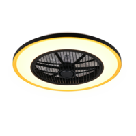 Trio VARPULA VENTILATOR plafondlamp | LED | zwart met goud | IP20