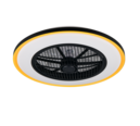 Trio Lighting Trio VARPULA LED ceiling fan light | 1x 30W 3100 lm 2700-6500K | black with gold | Ø 55 cm | IP20 | 20 cm