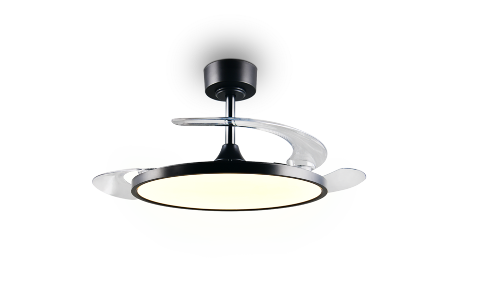 Trio Lighting Trio KASFJORD LED ceiling fan light | 1x 33W 3600 lm 2700-6500K | black | Ø 106.5 cm | IP20 | 27.5 cm