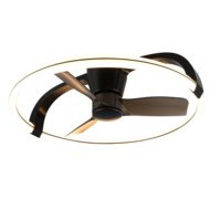 Trio STOCKHOLM LED ceiling fan light | black | Ø 73.5 cm | IP20