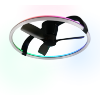 Trio STOCKHOLM LED ceiling fan light | black | Ø 73.5 cm | IP20