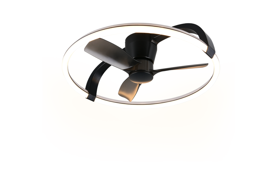 Trio Lighting Trio STOCKHOLM VENTILATOR plafondlamp | LED | mat zwart | Ø 73,5 cm | IP20 | 1x 37W | 4500 lm | 2700-6500K | dimbaar